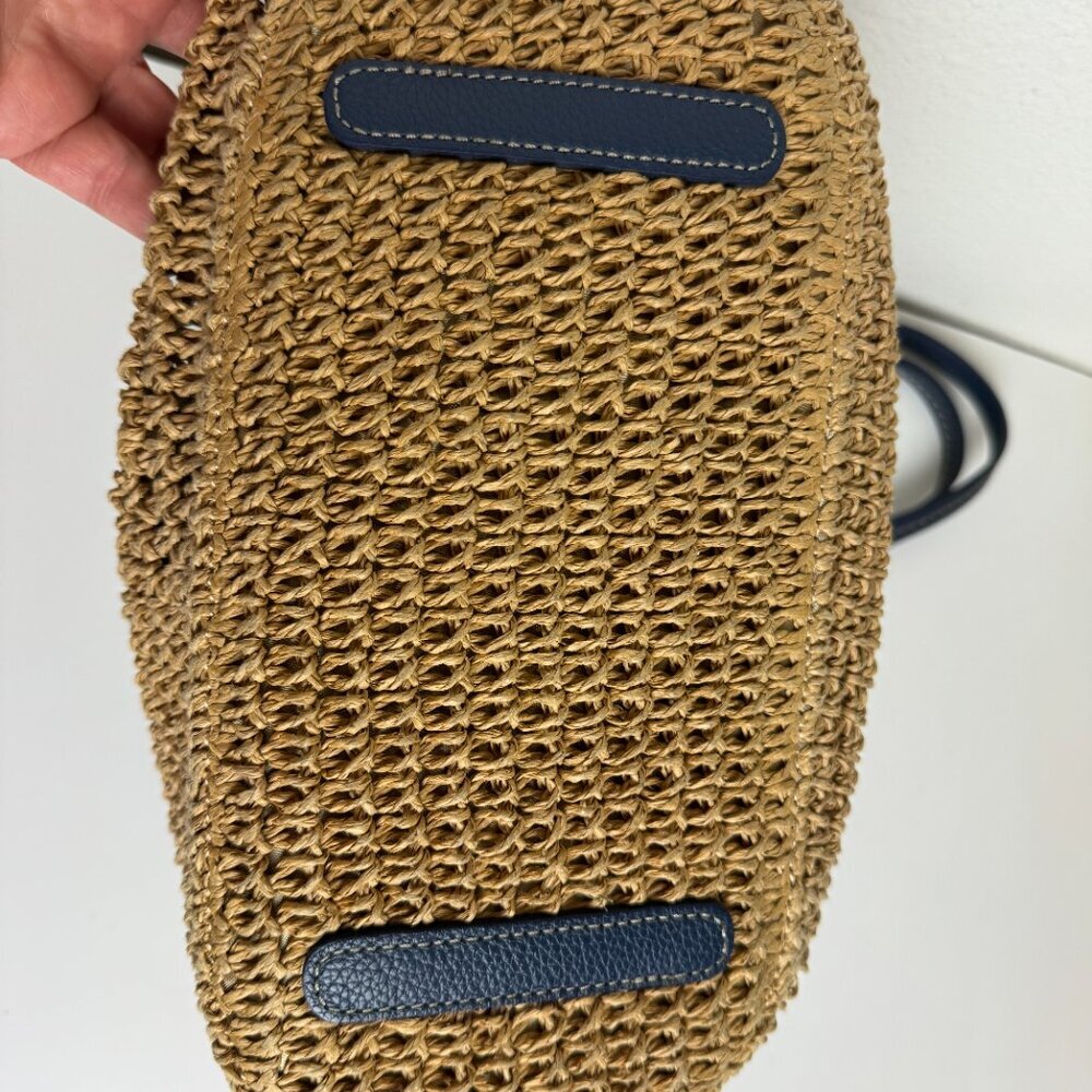 Brighton Woven Shoulder / Hand Bag Blue & Silver Details - Picture 6 of 9